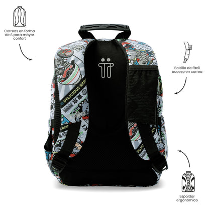 Mochila infantil pequena cinza-escura