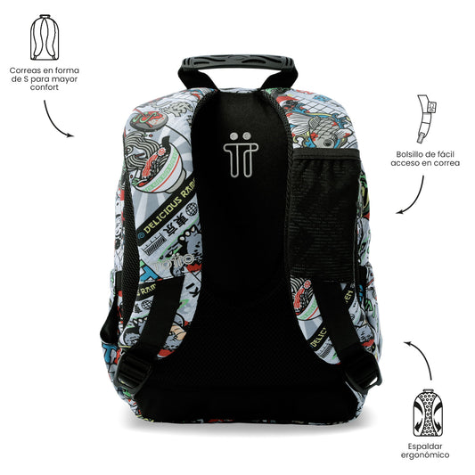 Mochila infantil pequena cinza-escura