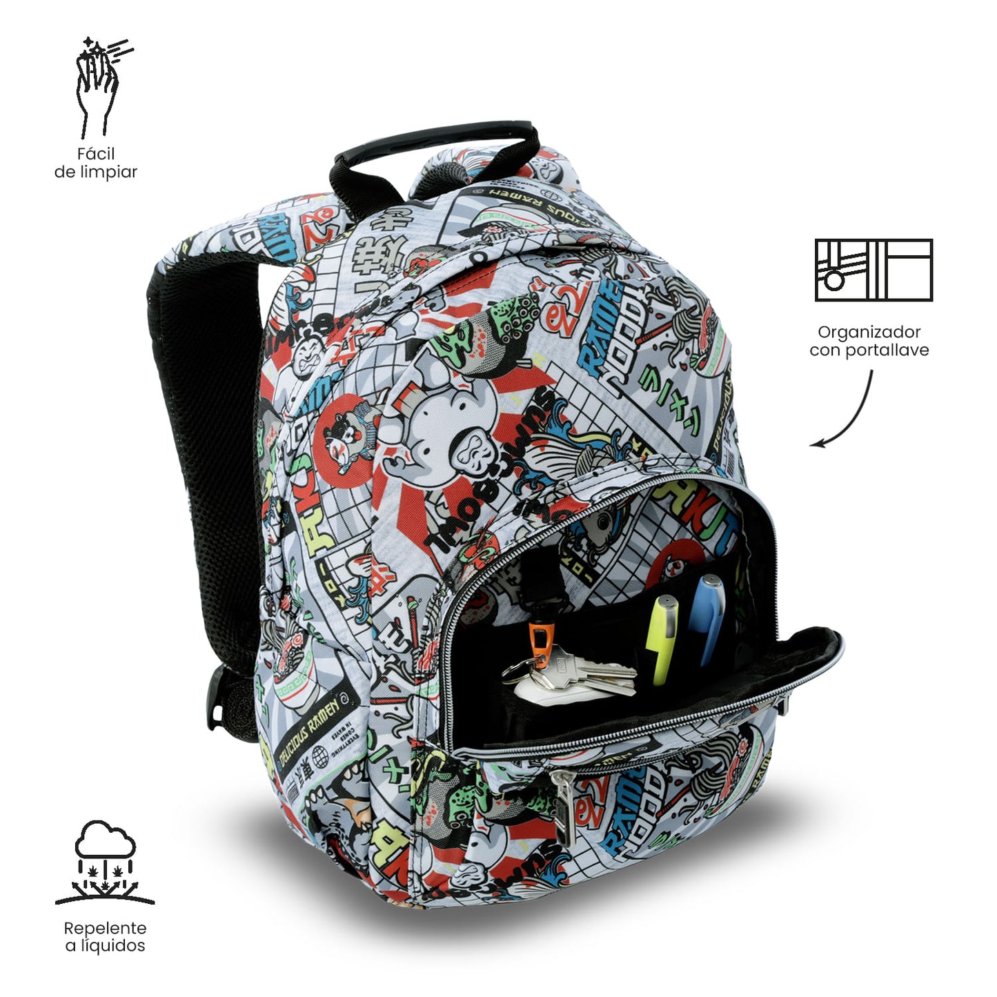 Mochila infantil pequena cinza-escura