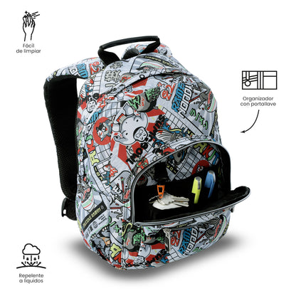 Mochila infantil pequena cinza-escura
