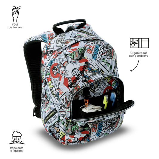 Mochila infantil pequena cinza-escura