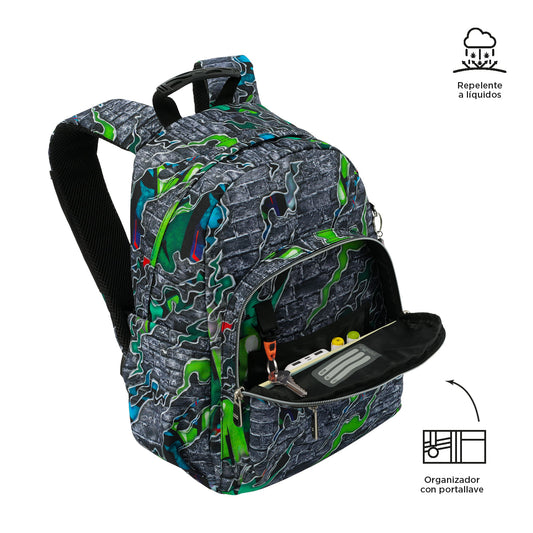 Morral Juvenil Porta PC 13" Gommas Gris