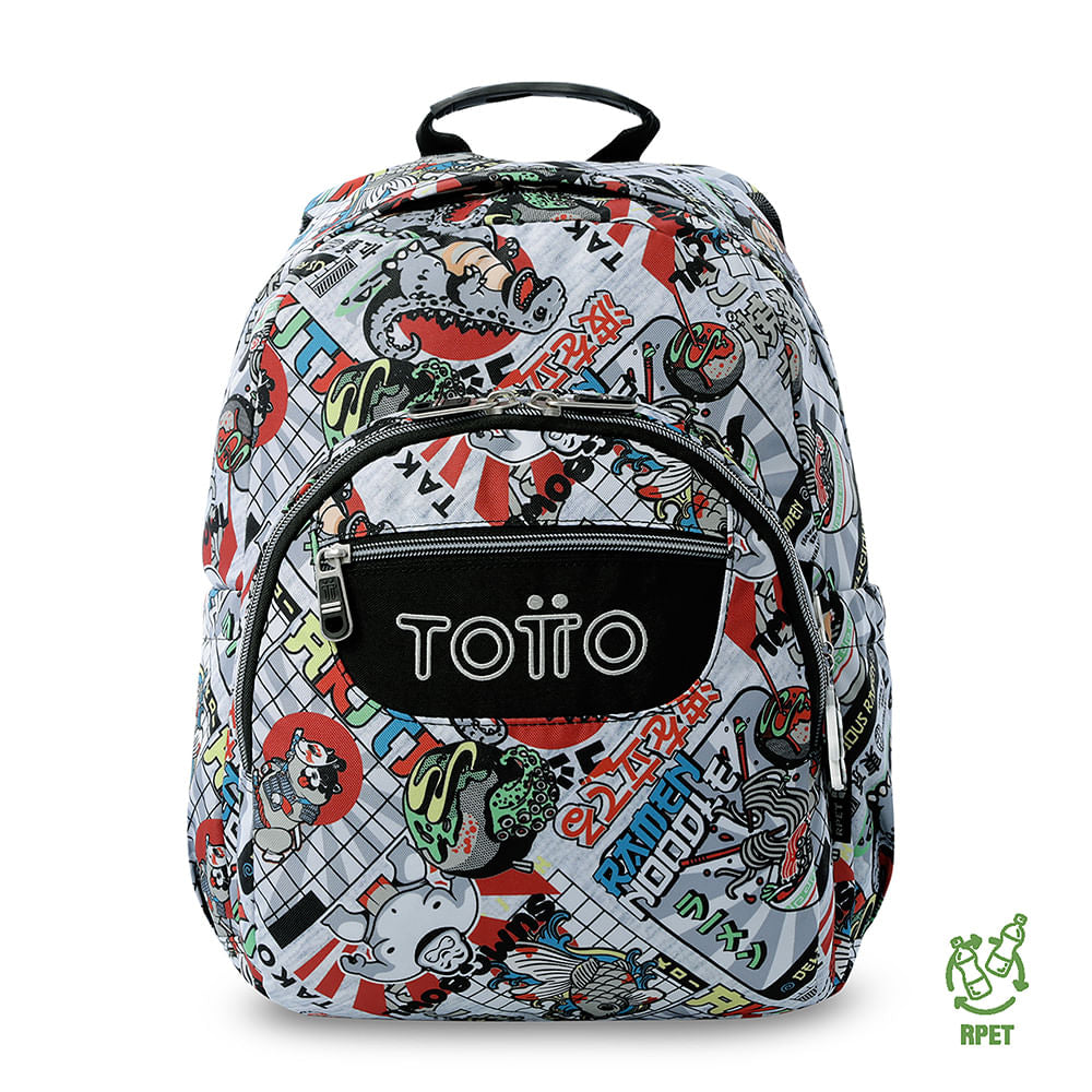 Mochila juvenil com compartimentos para laptop de 13" e elásticos, cinza.