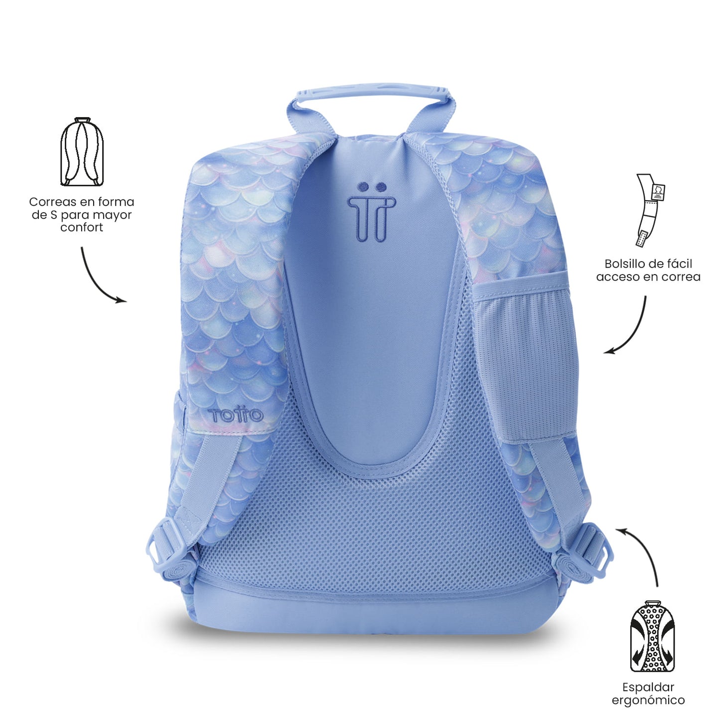 Morral Juvenil Porta PC 13" Gommas Azul