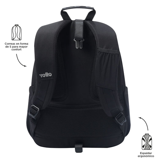 Morral Juvenil Porta PC 14" Acuareles Negro