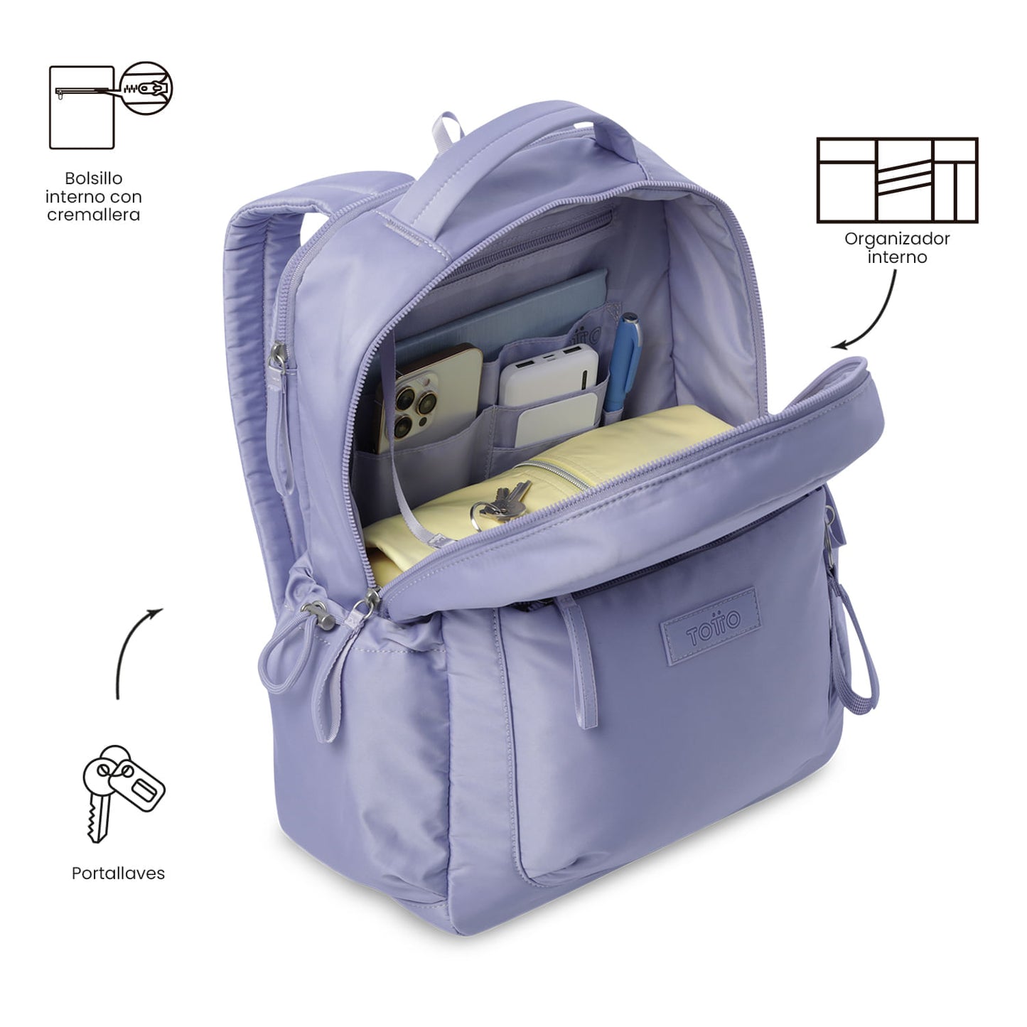 Morral Universitario Porta PC 14" Estambul Morado Mujer