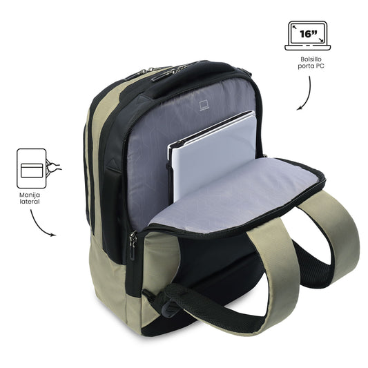 Morral Ejecutivo Porta PC 16" Gtx 2.0 Beige Hombre