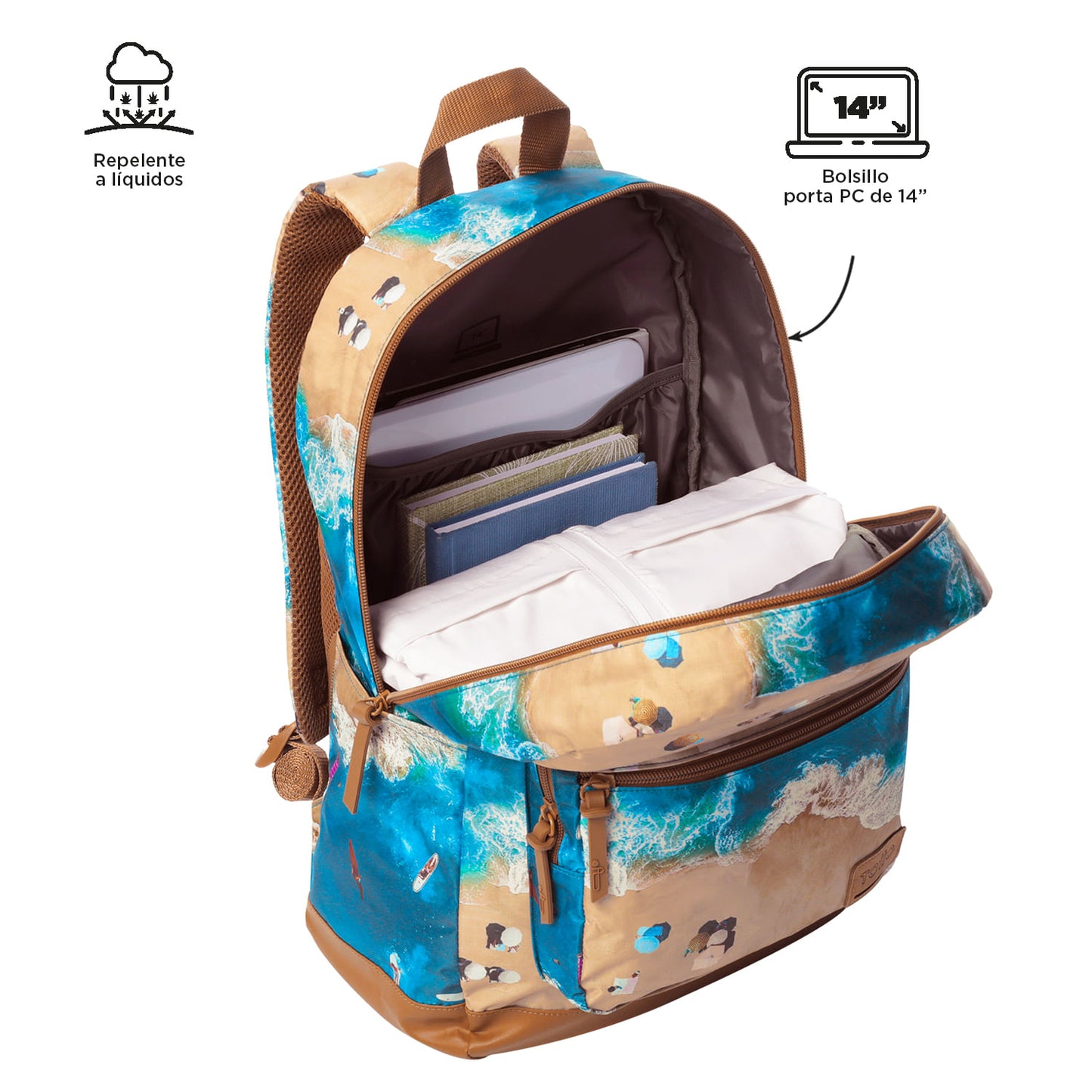 Morral Universitario Porta PC 14" Tocax Verde Hombre