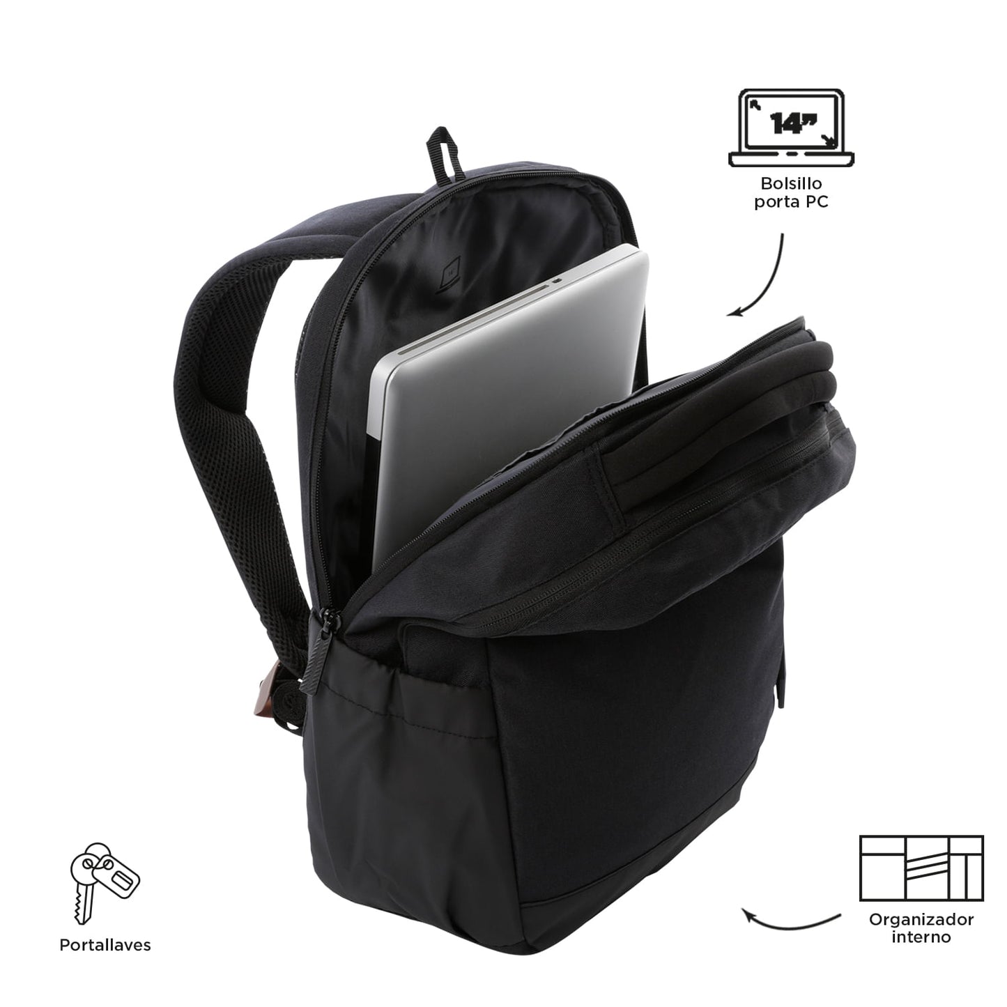 Morral Ejecutivo Porta PC 14" Deleg 2.0 Negro Hombre
