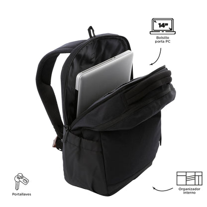 Morral Ejecutivo Porta PC 14" Deleg 2.0 Negro Hombre