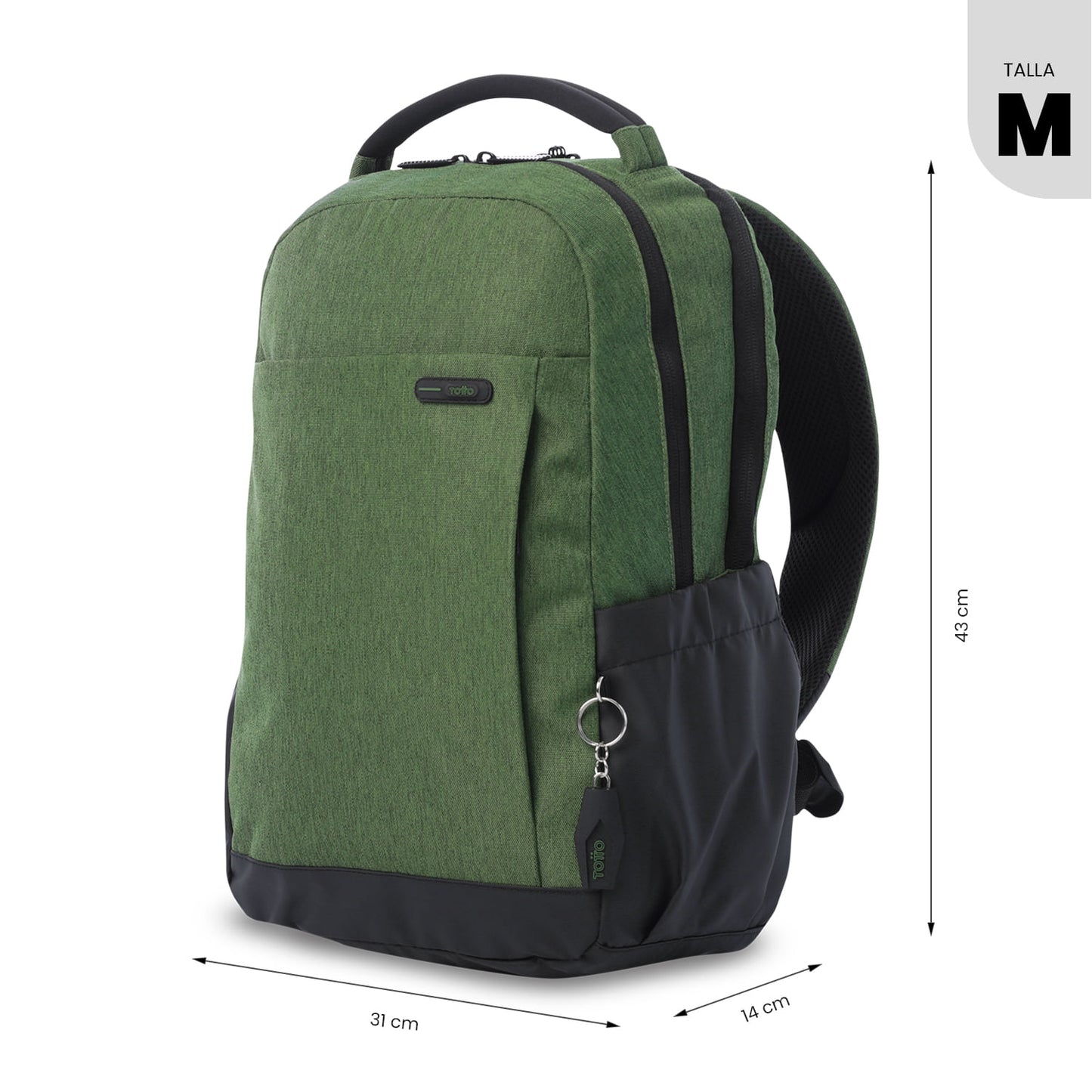 Mochila executiva para laptop de 14", Deleg 2.0, verde, masculina.