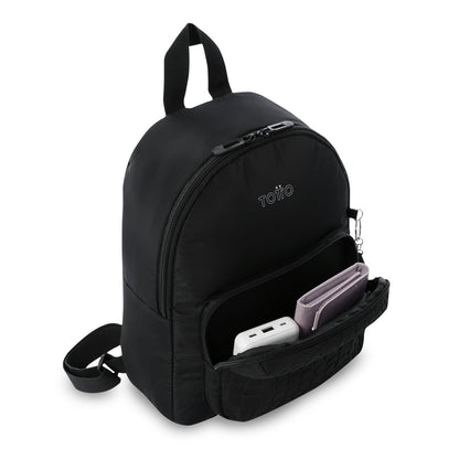 Mochila pequena Baltra para mulheres, preta.