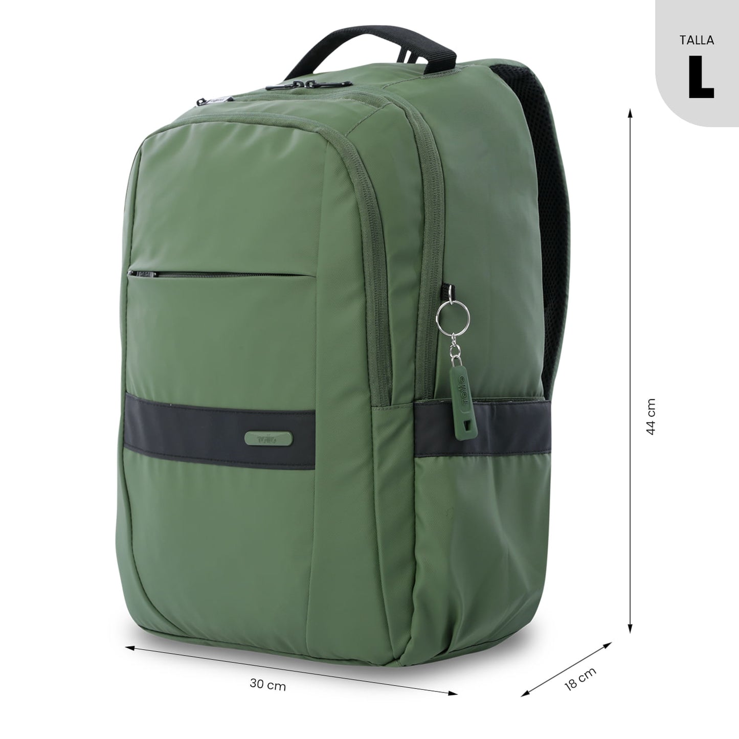 Mochila executiva Wivetto 2.0 para laptop de 16", verde, masculina.