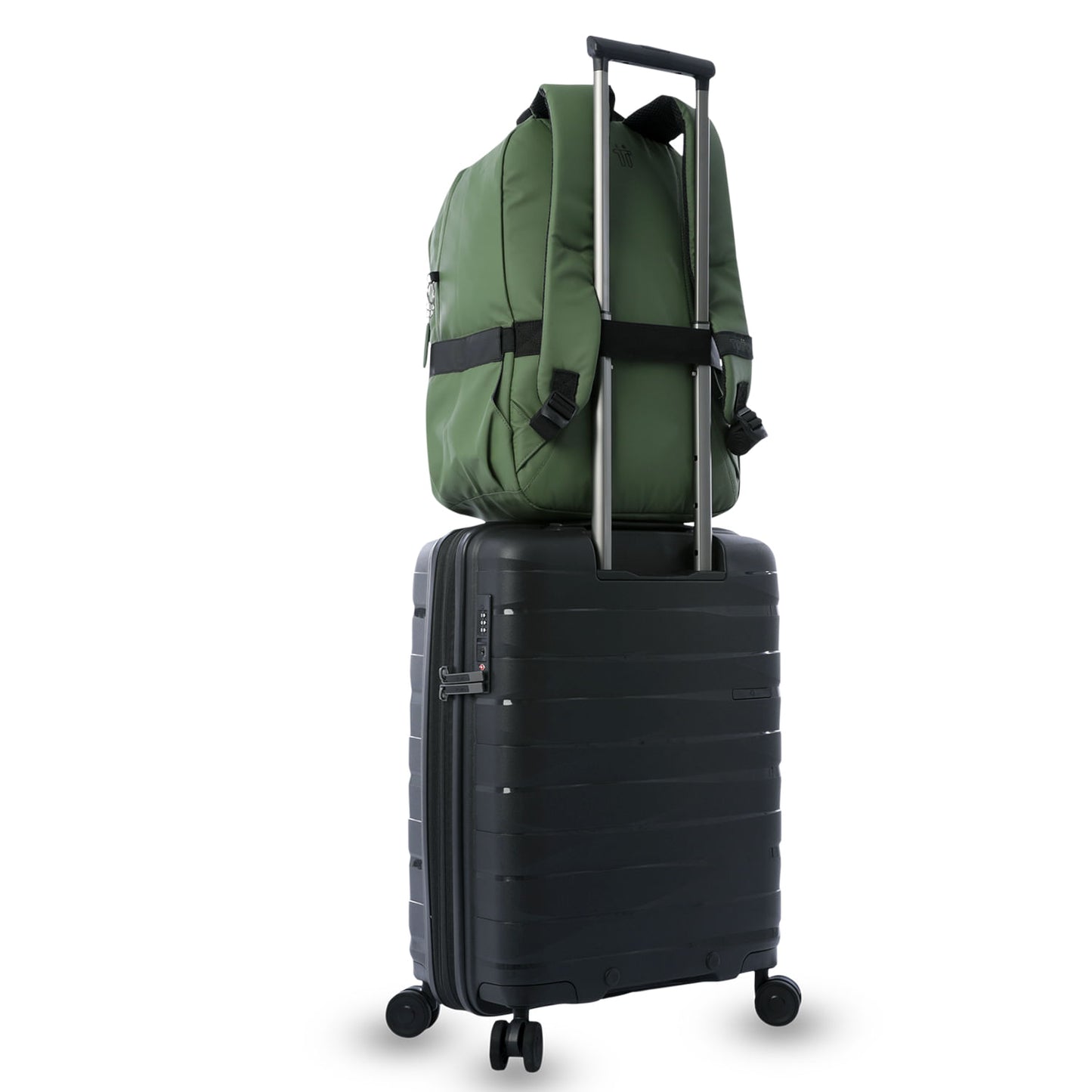 Mochila executiva Wivetto 2.0 para laptop de 16", verde, masculina.