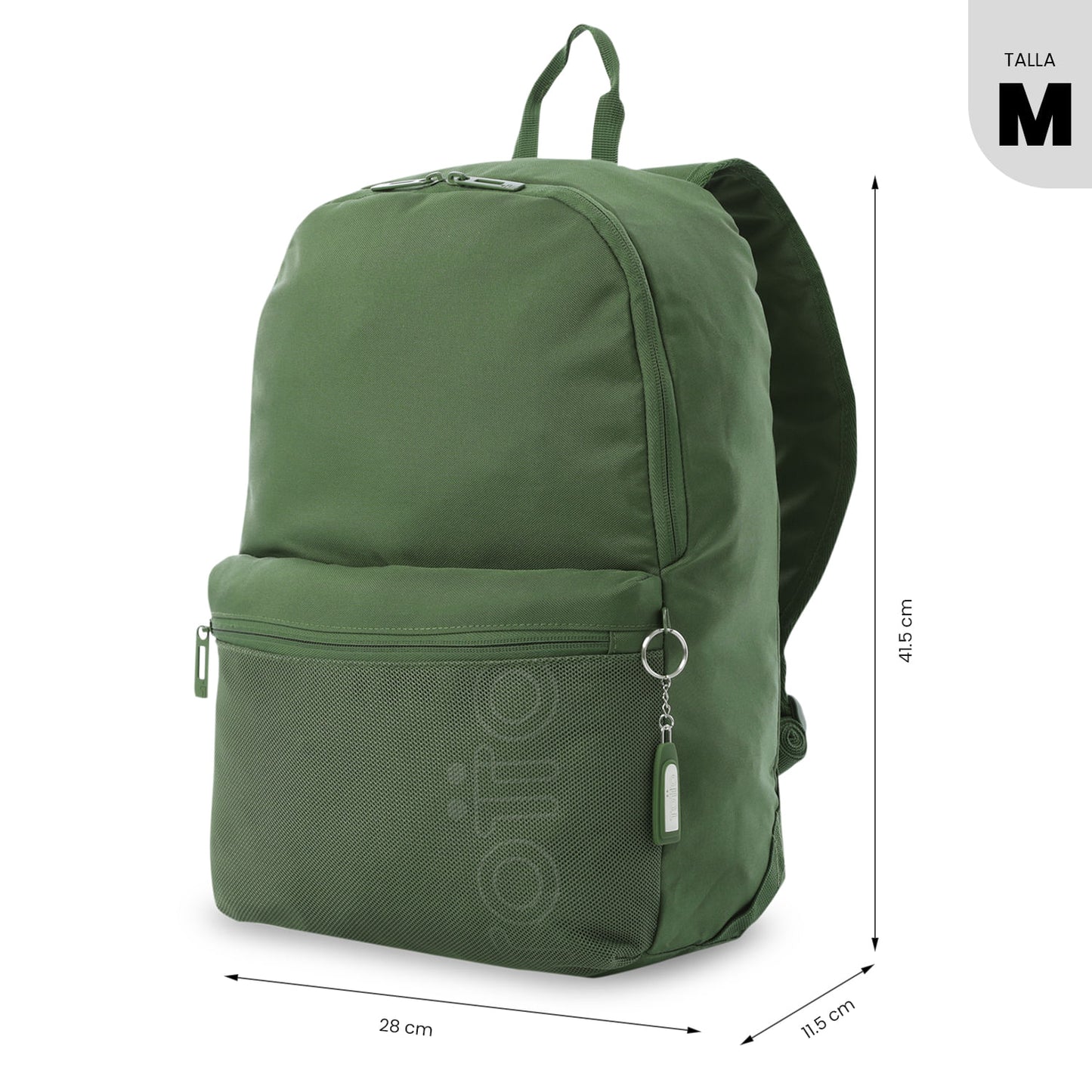 Mochila universitária masculina Dragonar 2.0 verde com estojo para PC de 13".