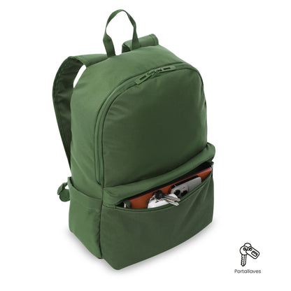 Mochila universitária masculina Dragonar 2.0 verde com estojo para PC de 13".