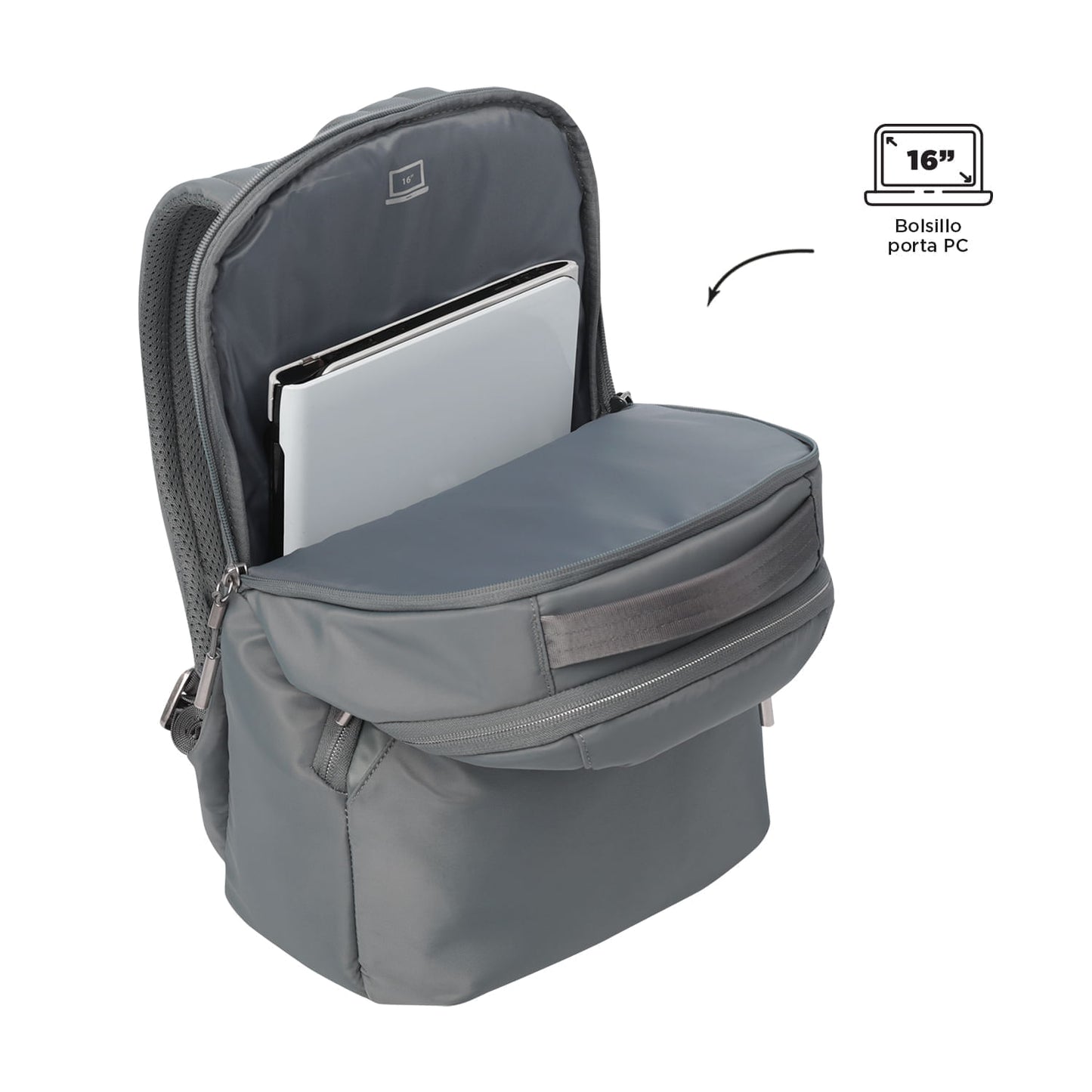 Morral Ejecutivo Porta PC16" Roxanne Gris Mujer