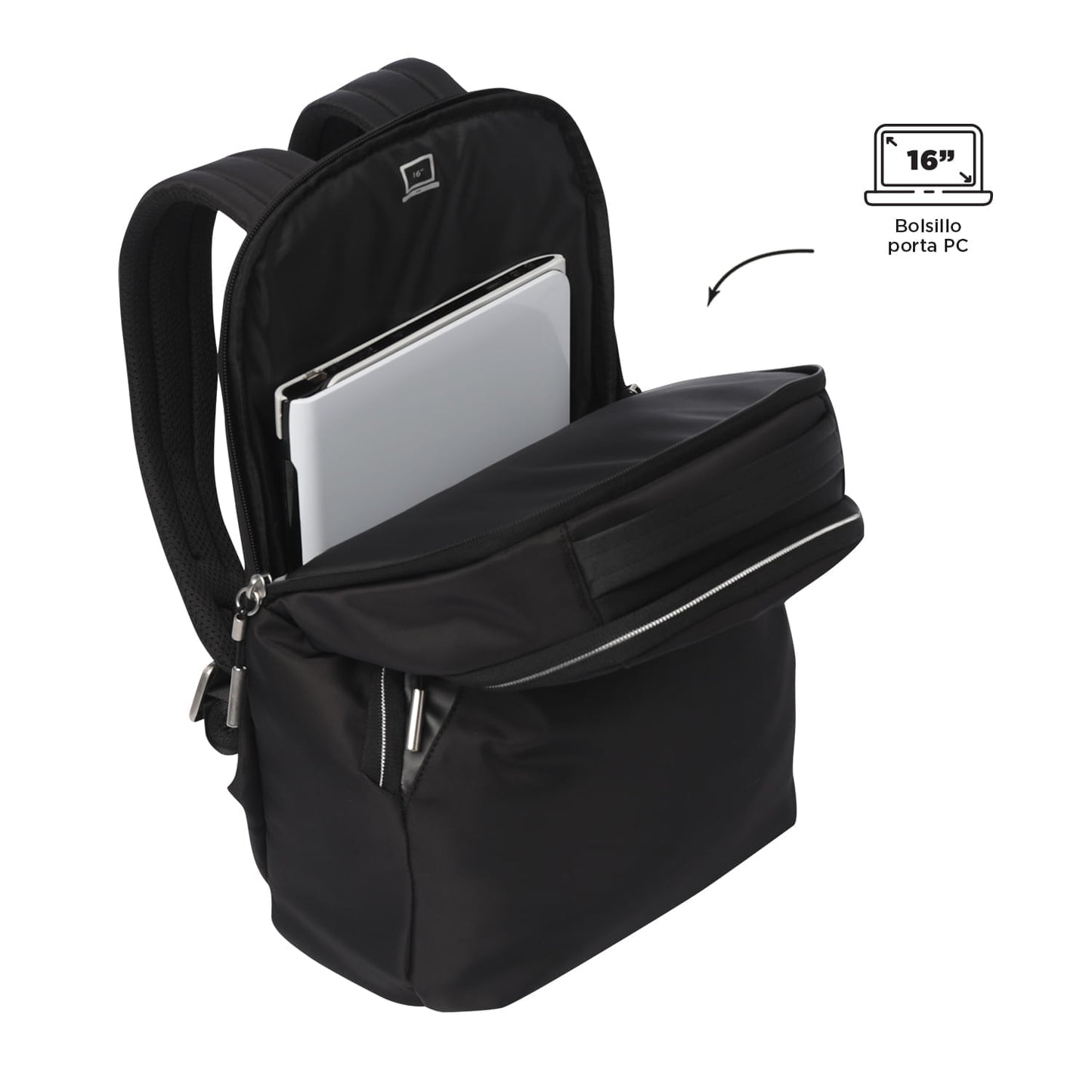 Morral Ejecutivo Porta PC16" Roxanne Negro Mujer