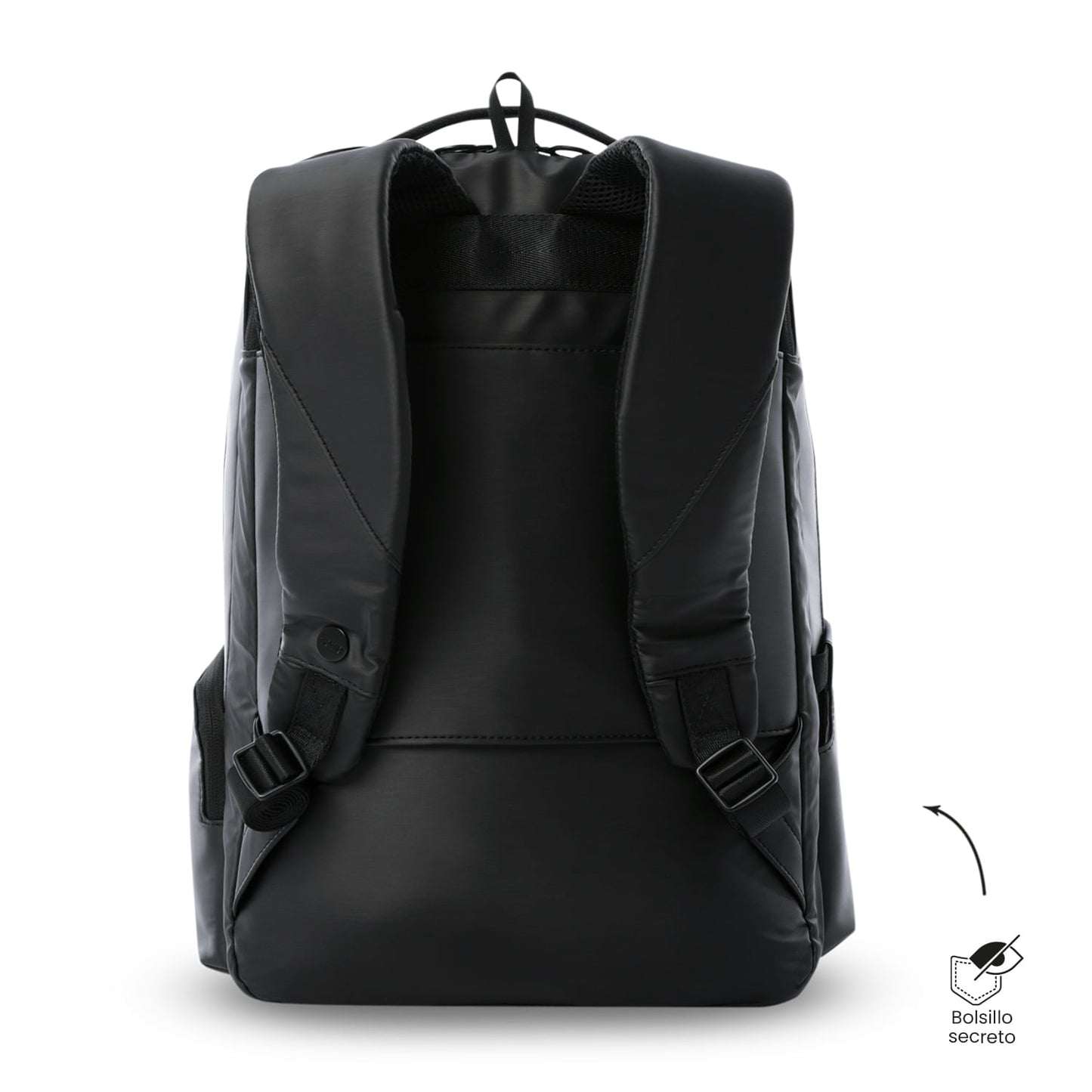 Mochila executiva feminina preta Laila para laptop de 16".