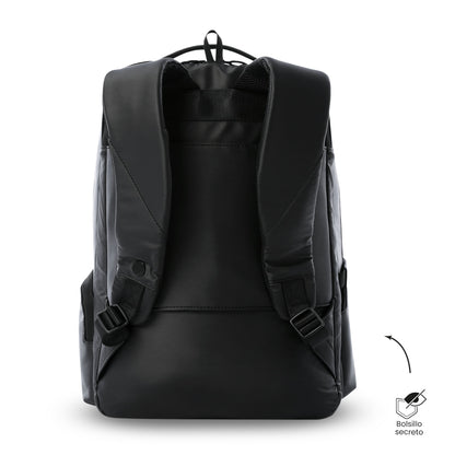 Mochila executiva feminina preta Laila para laptop de 16".