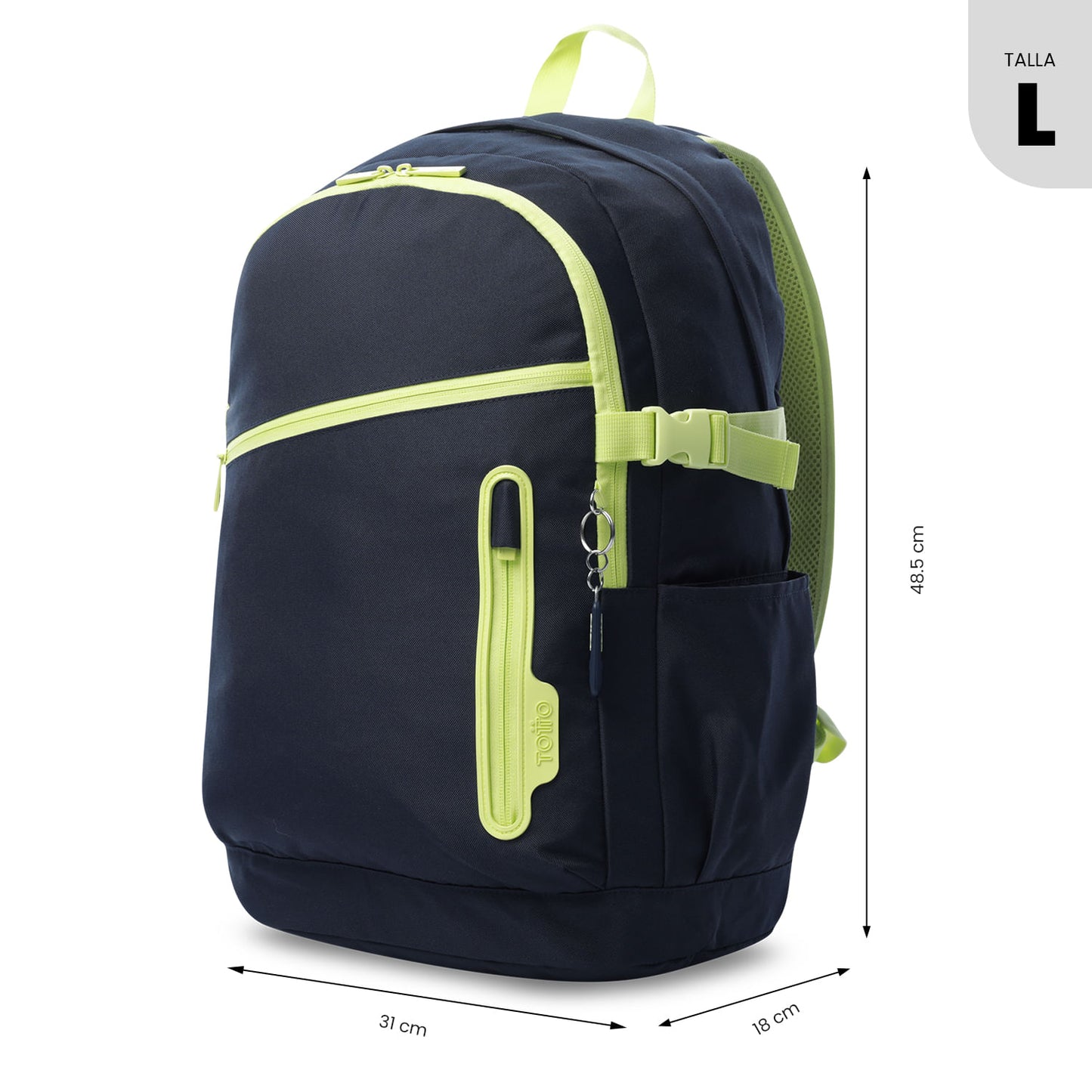 Mochila Universitária com Estojo para PC de 16", Azul Mina, para Homens