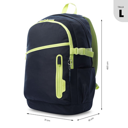 Mochila Universitária com Estojo para PC de 16", Azul Mina, para Homens