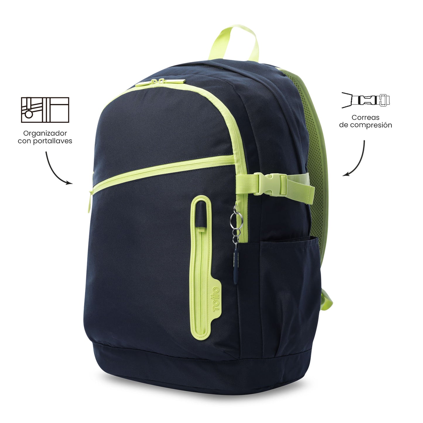 Mochila Universitária com Estojo para PC de 16", Azul Mina, para Homens