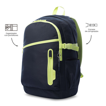 Mochila Universitária com Estojo para PC de 16", Azul Mina, para Homens