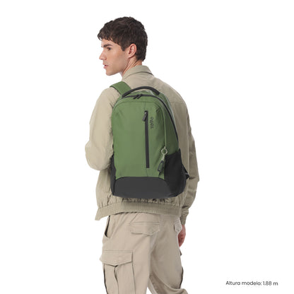 Mochila para laptop Detroit Green masculina de 16 polegadas