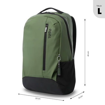 Mochila para laptop Detroit Green masculina de 16 polegadas