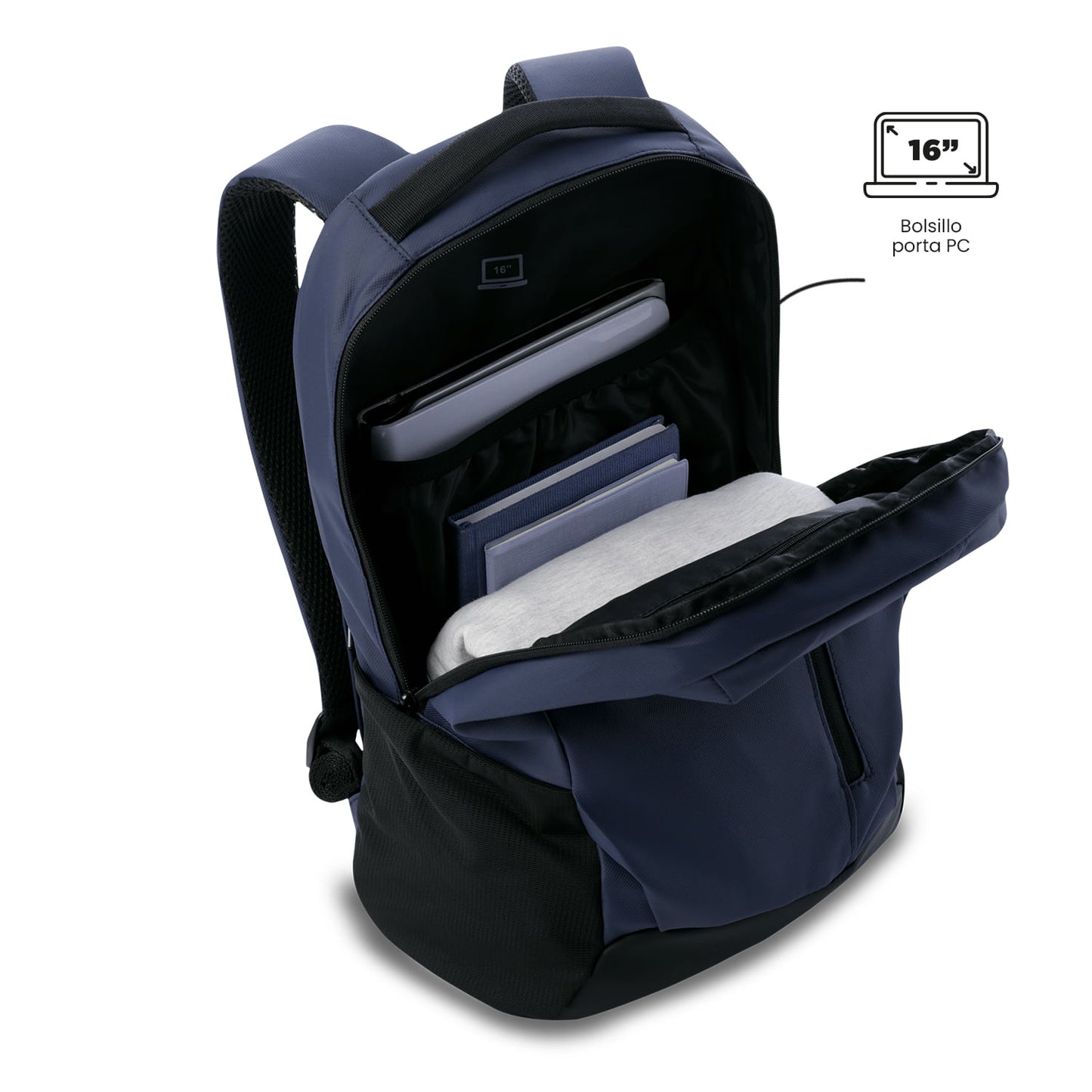 Mochila para laptop Detroit Blue masculina de 16 polegadas