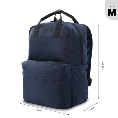 Mochila universitária feminina Joy Blue com compartimento para laptop de 14".