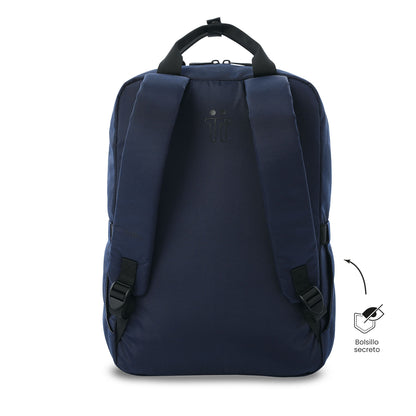 Mochila universitária feminina Joy Blue com compartimento para laptop de 14".