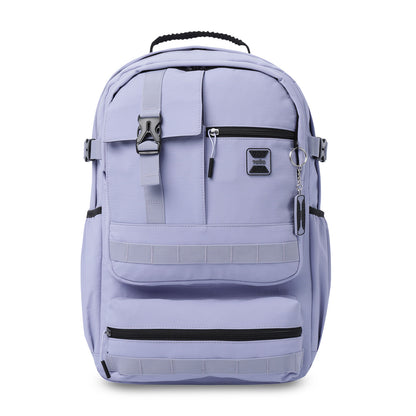 Mochila feminina roxa para laptop, estilo spa, ideal para estudantes universitárias, com capacidade para laptops de até 15,4".