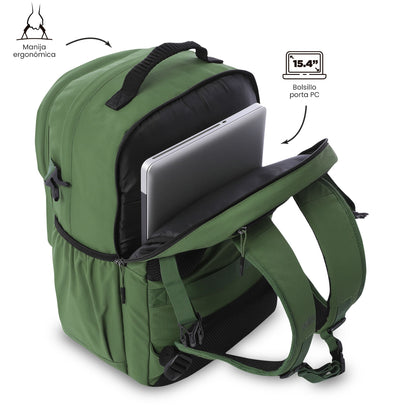 Morral Universitario Porta PC 15.4" Spa Verde Hombre