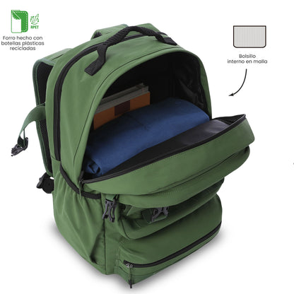 Morral Universitario Porta PC 15.4" Spa Verde Hombre
