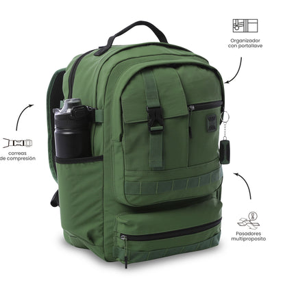 Morral Universitario Porta PC 15.4" Spa Verde Hombre