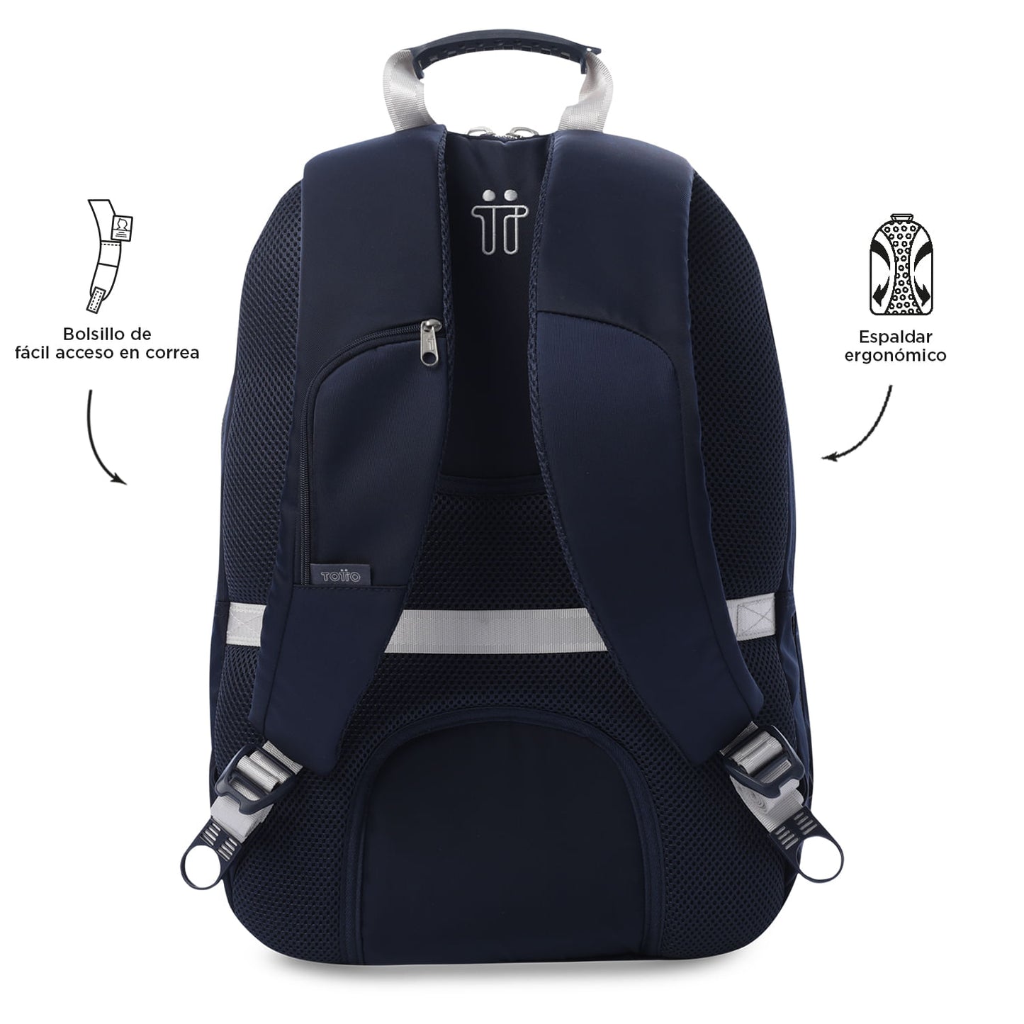 Mochila universitária feminina Krimmler Twill 2.0 azul com compartimento para laptop de 15,4".