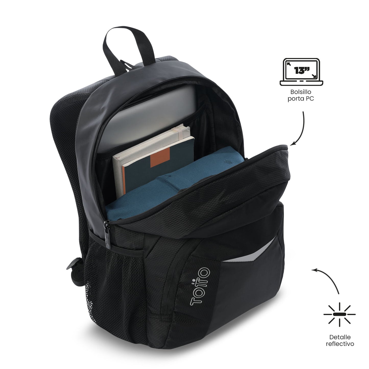 Morral Universitario Teck 3.0 Porta PC 13" Negro Hombre