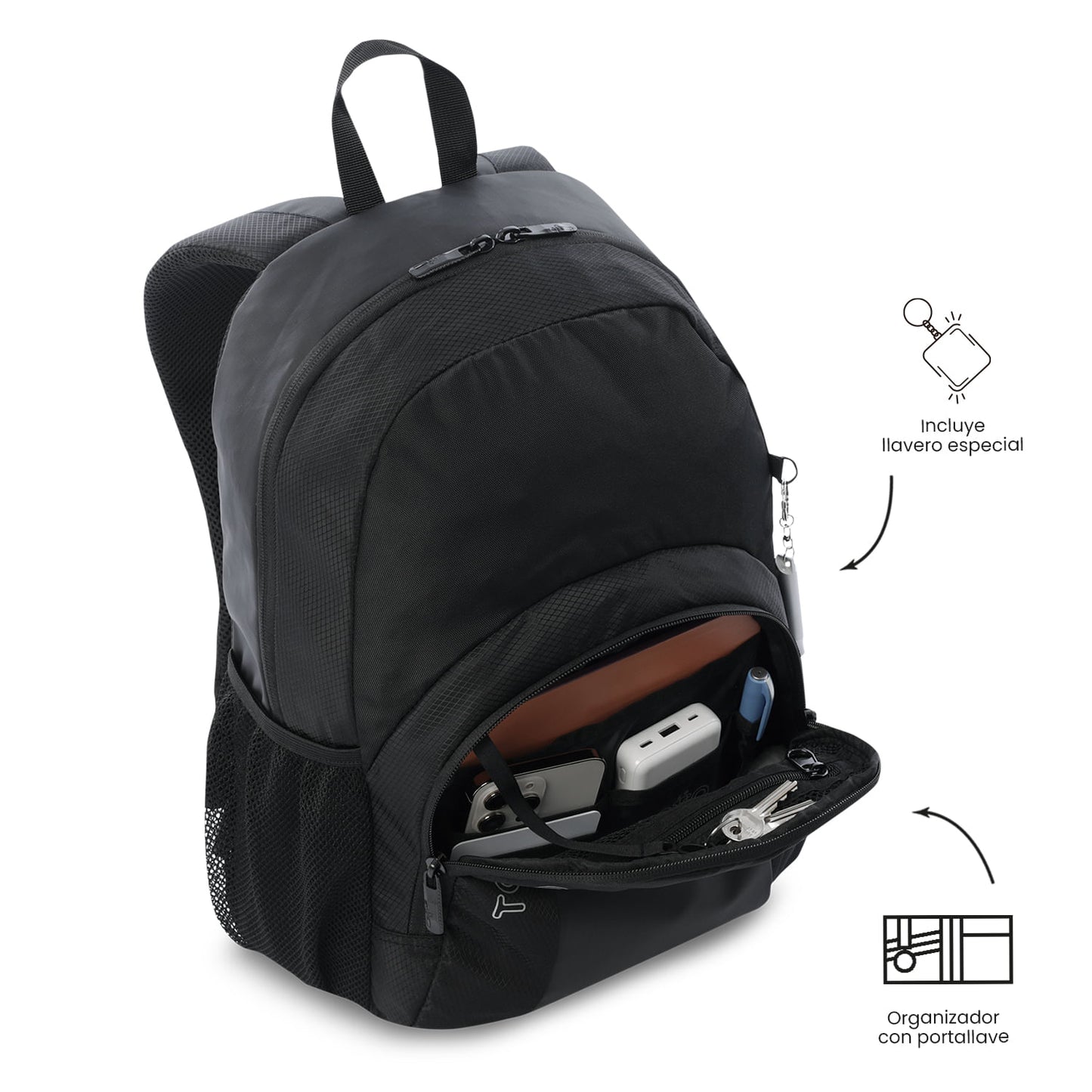 Morral Universitario Teck 3.0 Porta PC 13" Negro Hombre