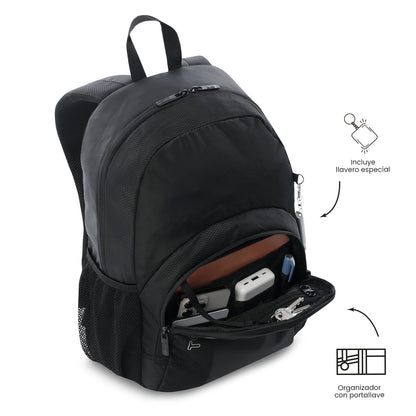 Morral Universitario Teck 3.0 Porta PC 13" Negro Hombre