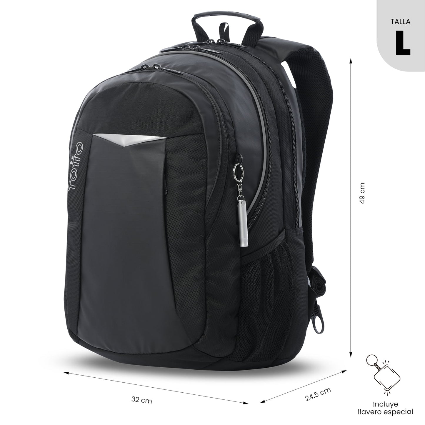 Morral Universitario Teck 3.0 Porta PC 15.4" Negro Hombre