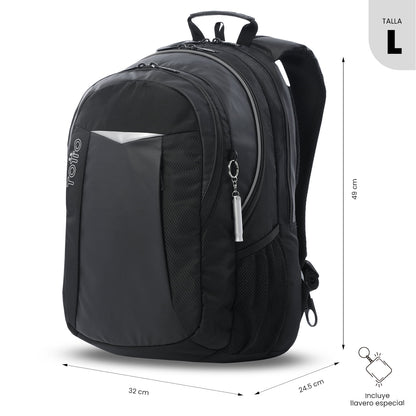 Morral Universitario Teck 3.0 Porta PC 15.4" Negro Hombre