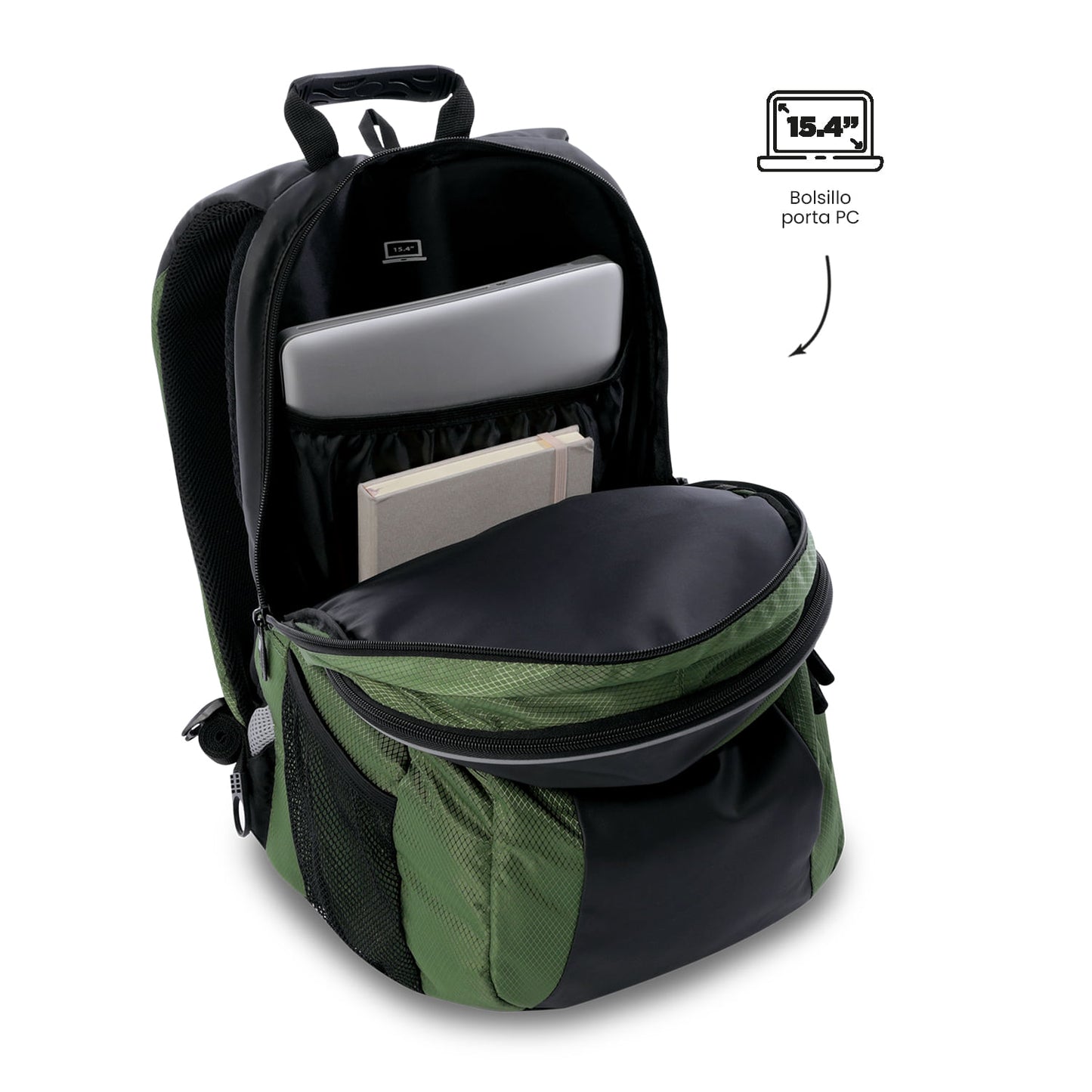 Morral Universitario Teck 3.0 Porta PC 15.4" Verde Hombre
