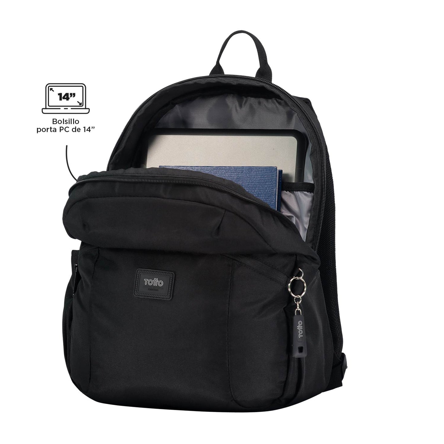 Morral Universitario Porta PC 14" Trik Mediano Negro