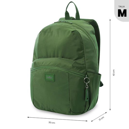 Mochila universitária masculina Trik Green com compartimento para laptop de 14".