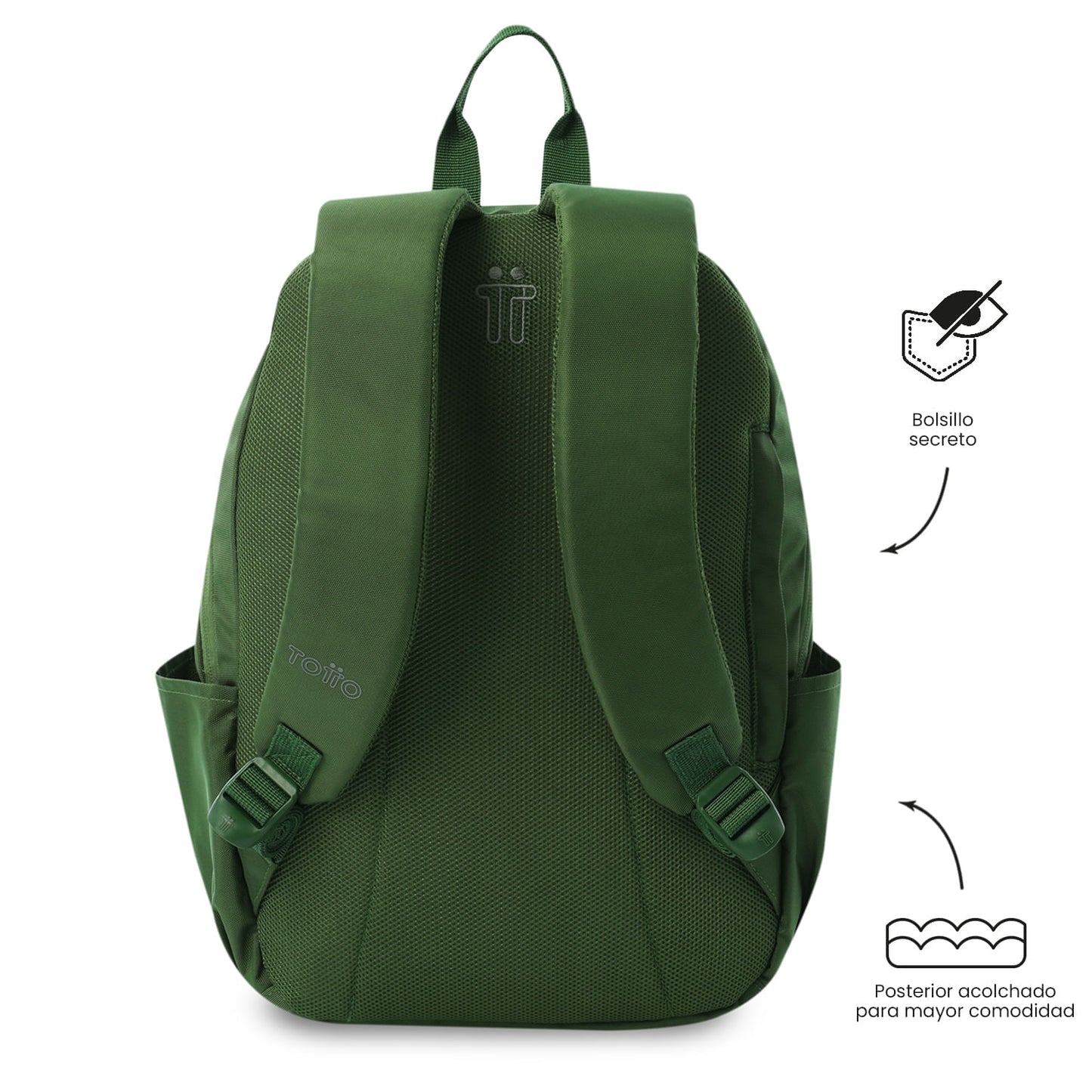 Mochila universitária masculina Trik Green com compartimento para laptop de 14".