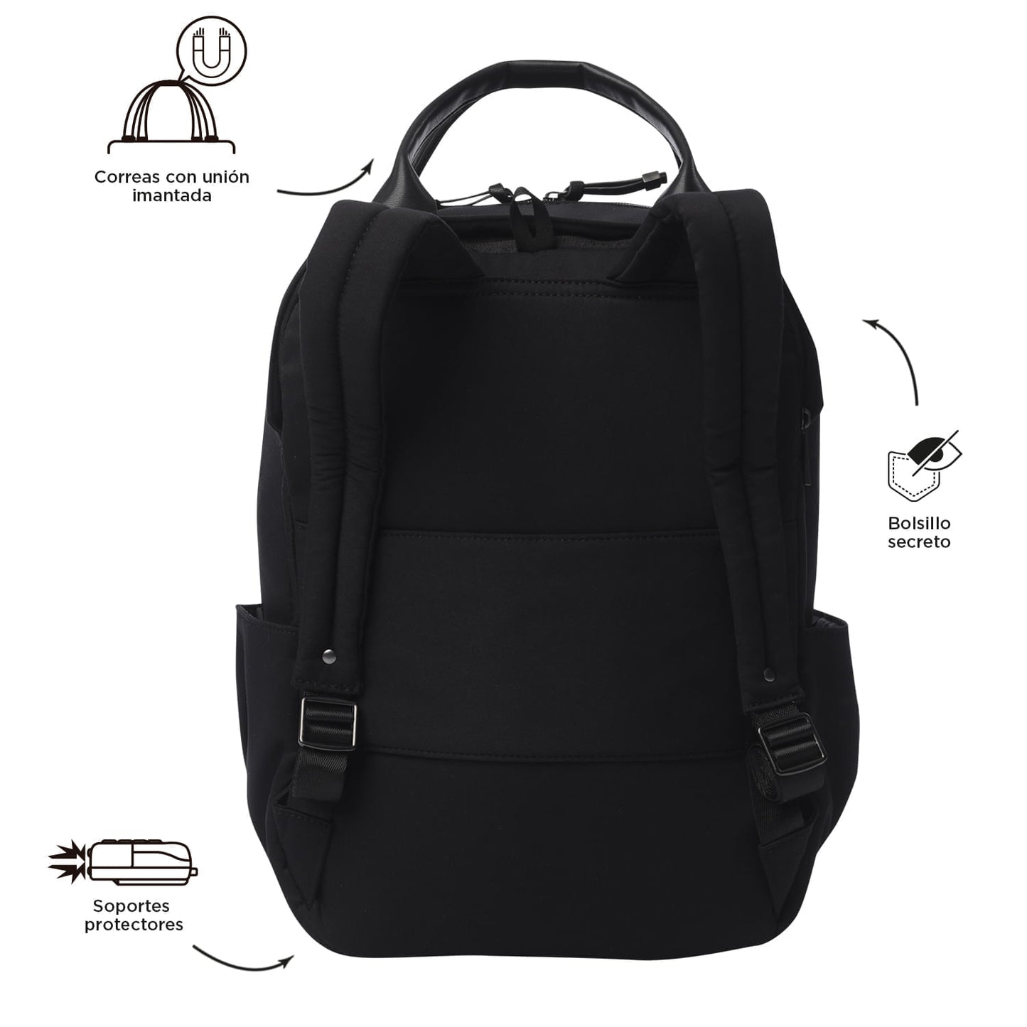 Morral Ejecutivo Porta PC14" Toscana Negro Mujer