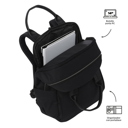 Morral Ejecutivo Porta PC14" Toscana Negro Mujer