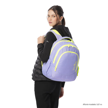 Mochila universitária feminina Luciano 2.0 roxa com compartimento para laptop de 15,4".